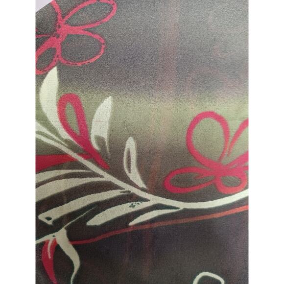 VINTAGE 90s Y2K Boho Blouse Top 14W Artsy Floral Green Brown‎ Orange V-Neck - Picture 11 of 11